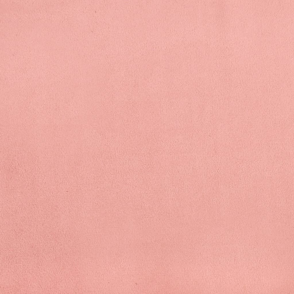 vidaXL Hoofdbord met randen 203x16x118/128 cm fluweel roze