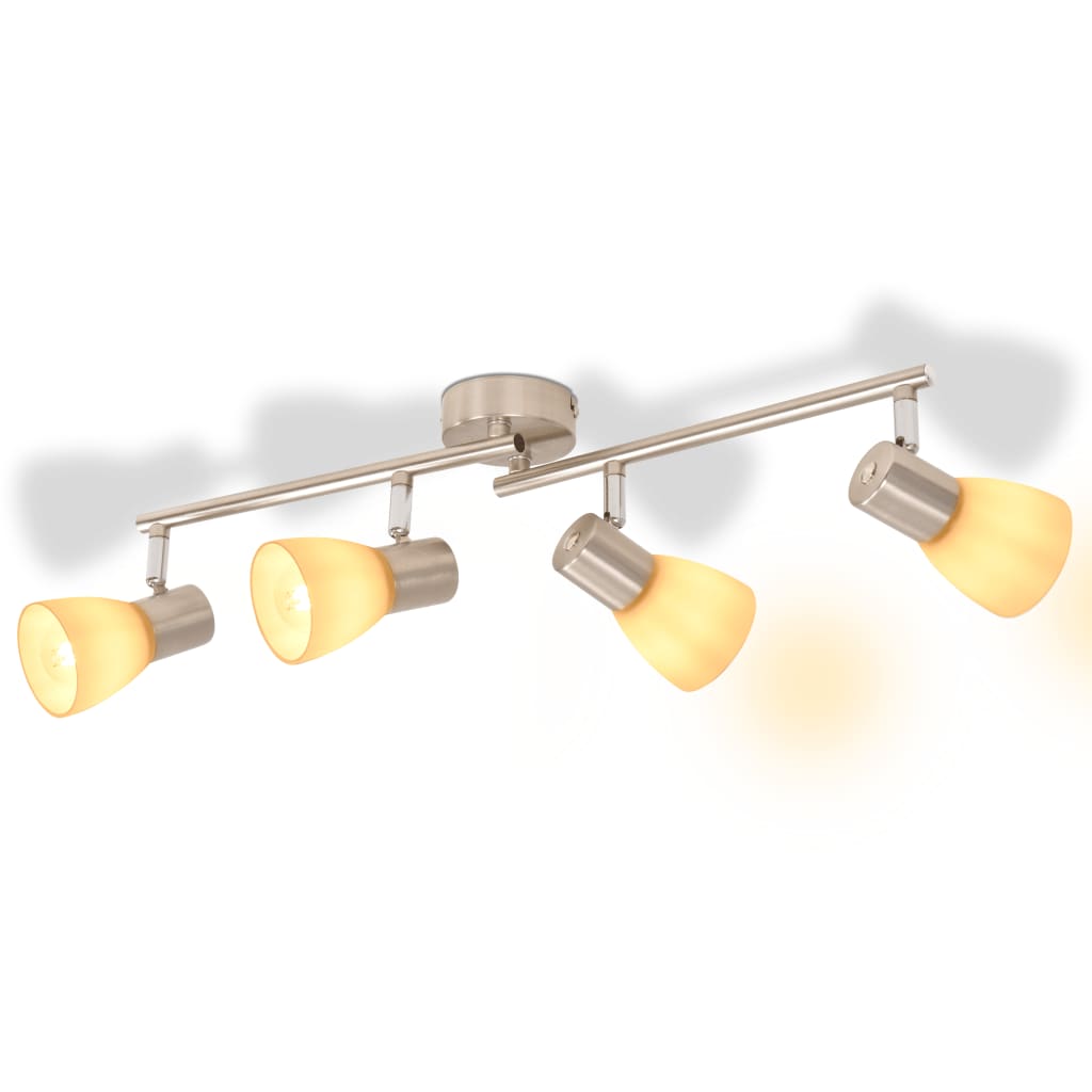 vidaXL Plafondlamp met 4 spotlights E14 zilver