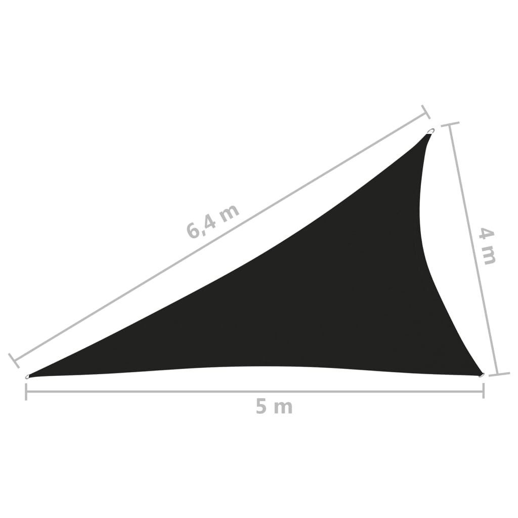vidaXL Zonnescherm driehoekig 4x5x6,4 m oxford stof zwart