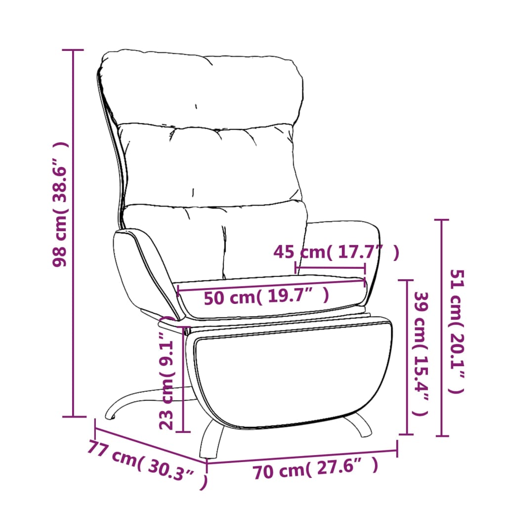 vidaXL Relaxstoel met voetensteun stof lichtgrijs