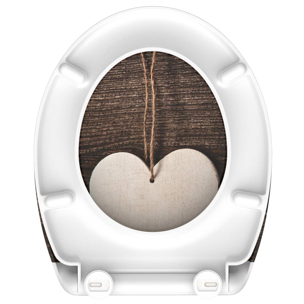 SCHÜTTE Toiletbril met soft-close WOOD HEART duroplast met print
