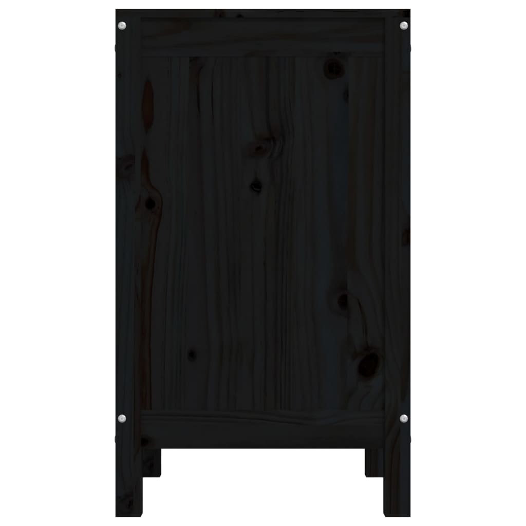 vidaXL Wasmand 44x44x76 cm massief grenenhout zwart