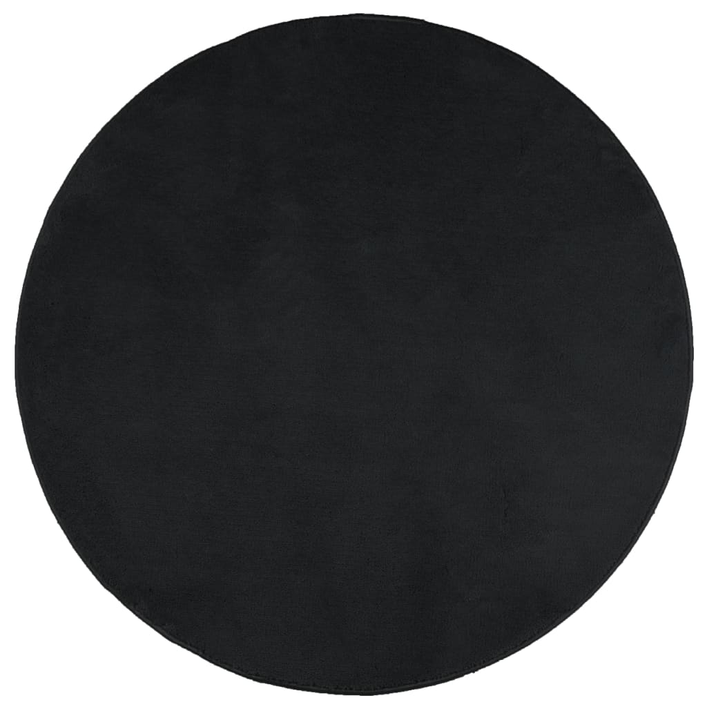 vidaXL Vloerkleed OVIEDO laagpolig Ø 240 cm zwart