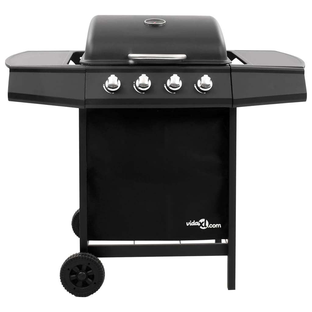 vidaXL Gasbarbecue-grill met 4 branders zwart
