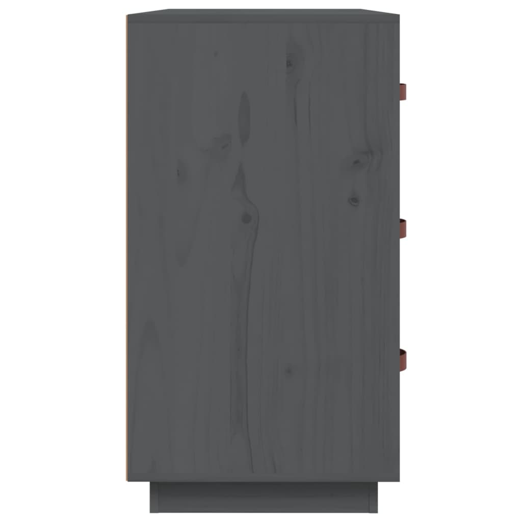 vidaXL Dressoir 80x40x75 cm massief grenenhout grijs