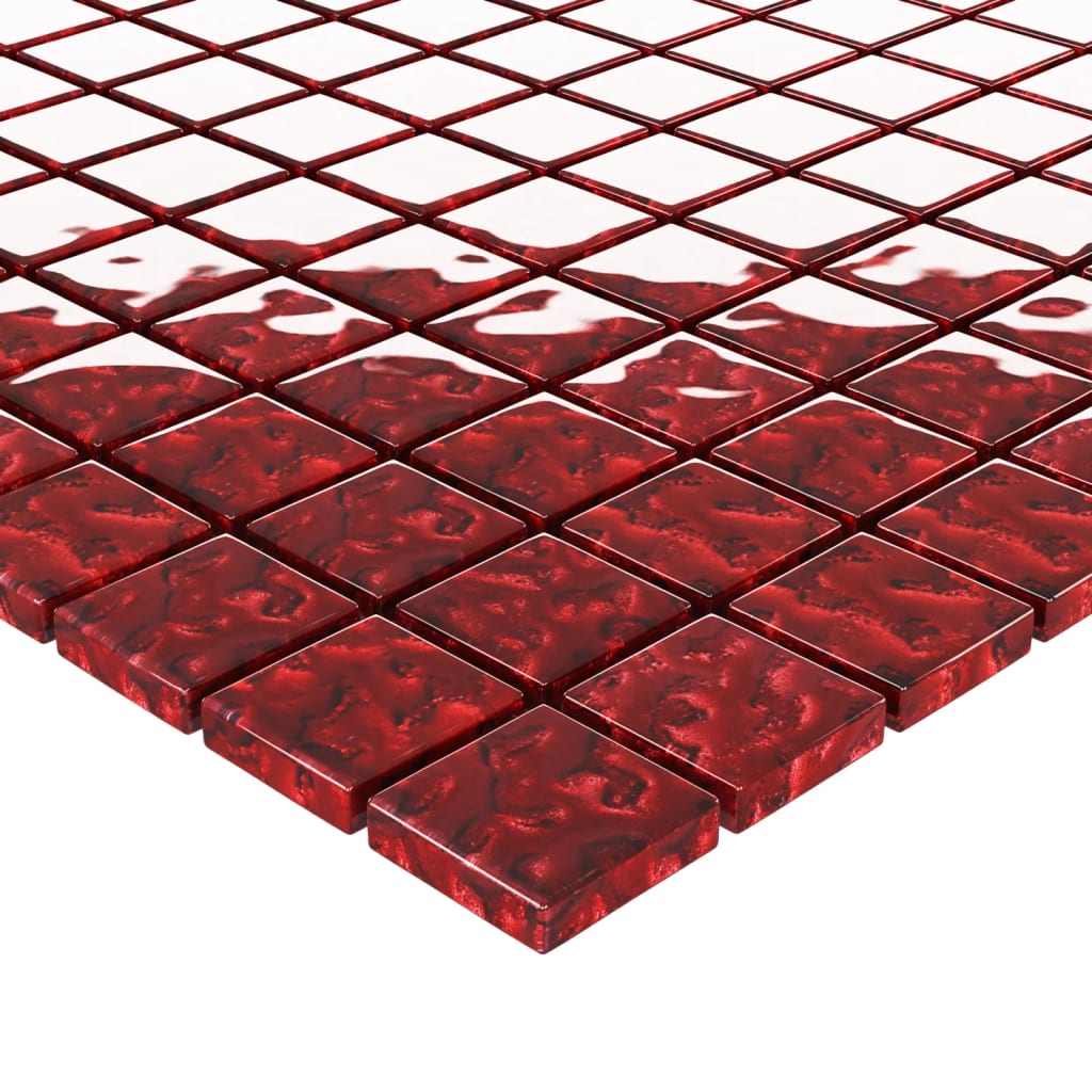 vidaXL Mozaïektegels 11 st 30x30 cm glas rood