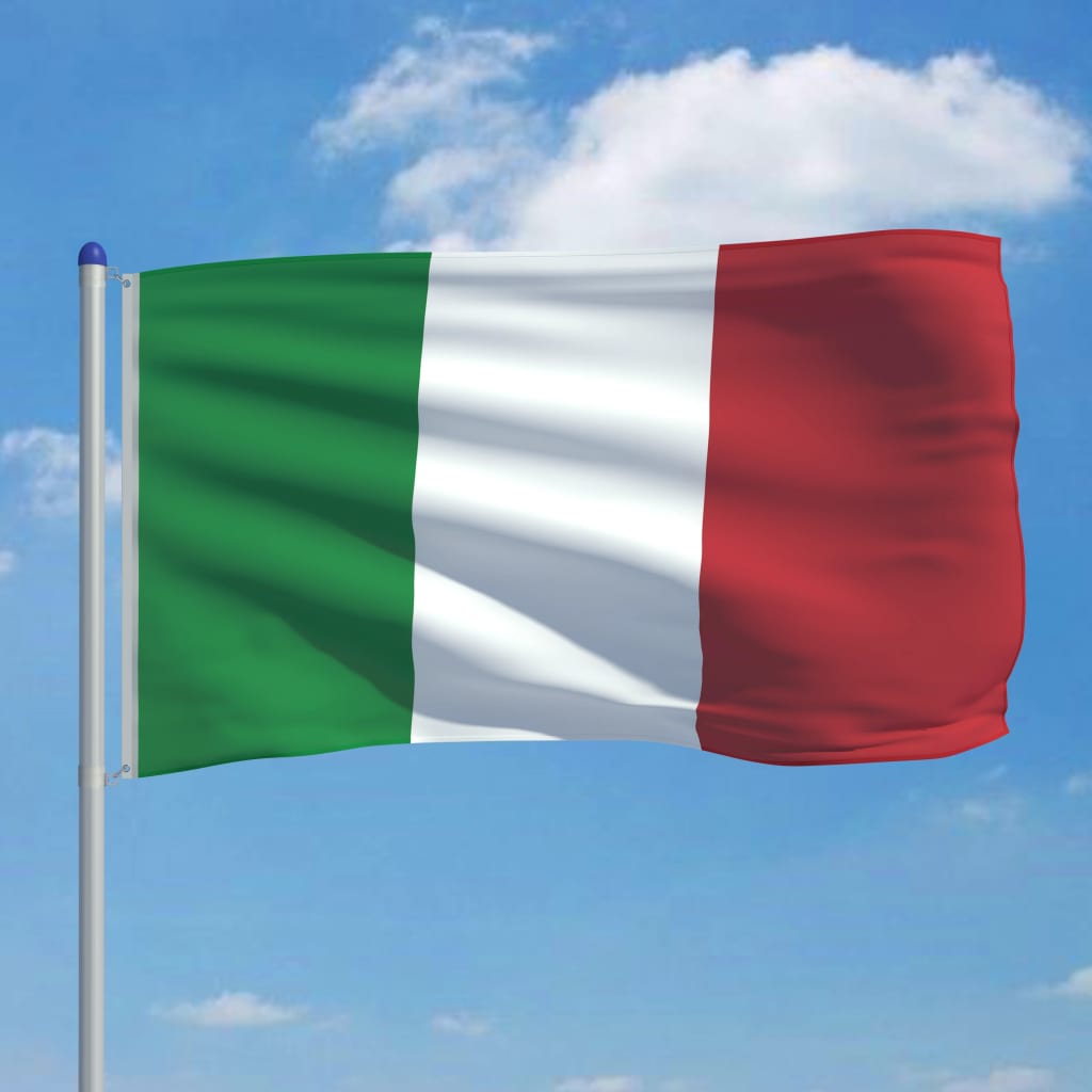 vidaXL Vlag met vlaggenmast Italië 6 m aluminium
