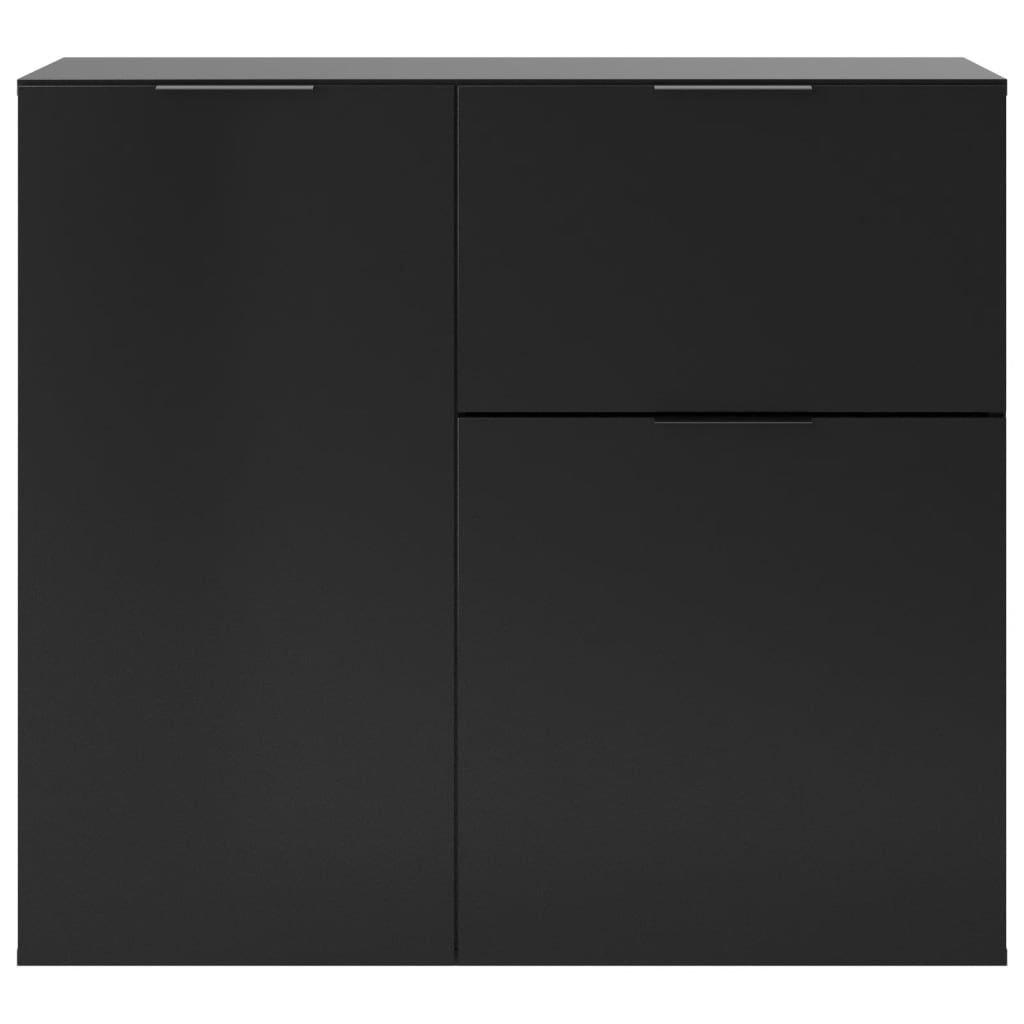 FMD Kast met lade en deuren 89,1x31,7x81,3 cm zwart