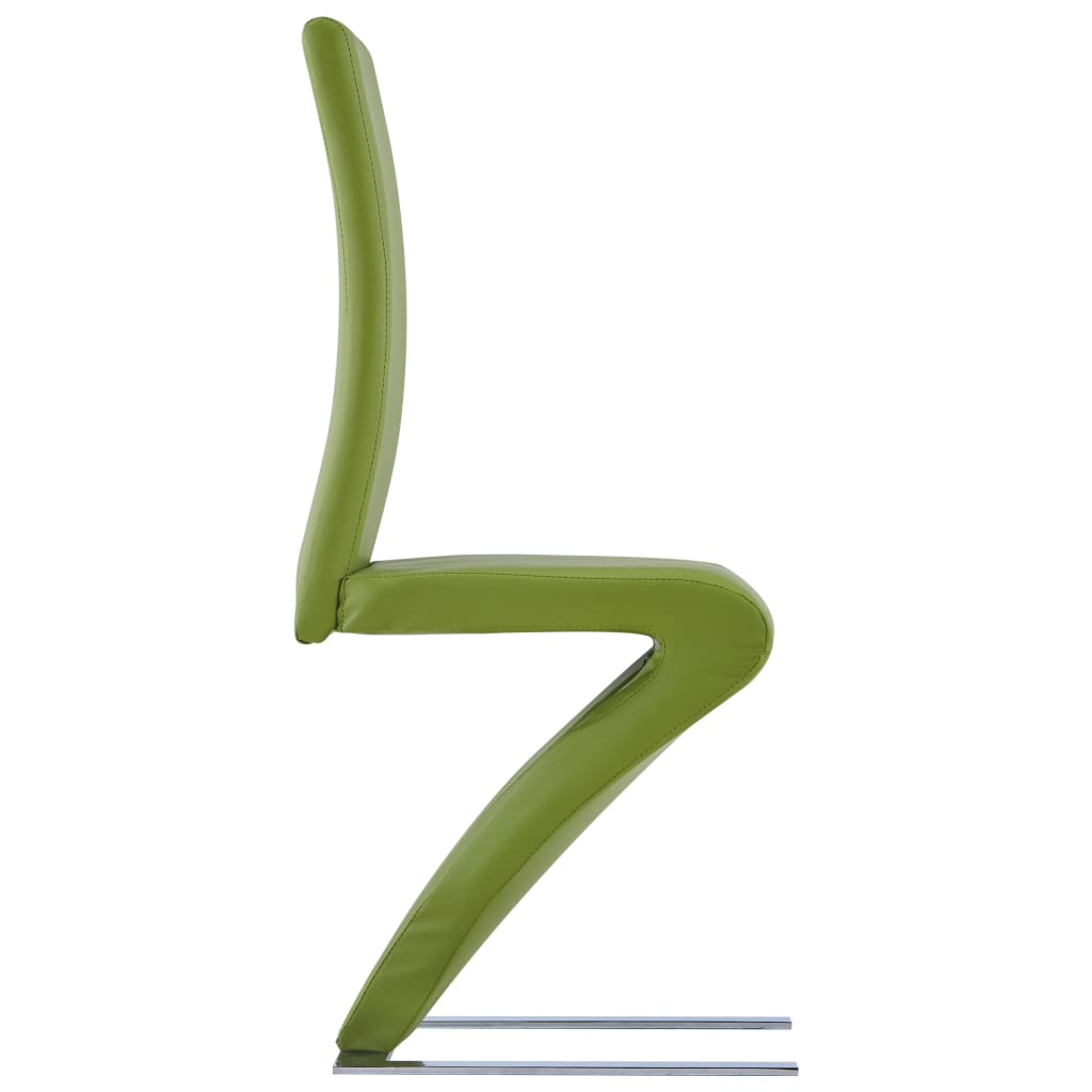 vidaXL Eetkamerstoelen met zigzag-vorm 4 st kunstleer groen