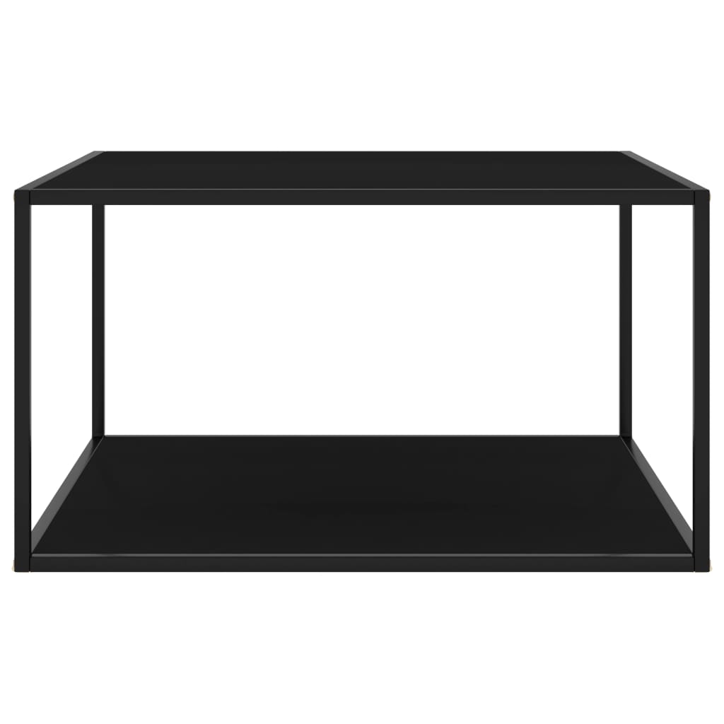 vidaXL Salontafel met zwart glas 90x90x50 cm zwart