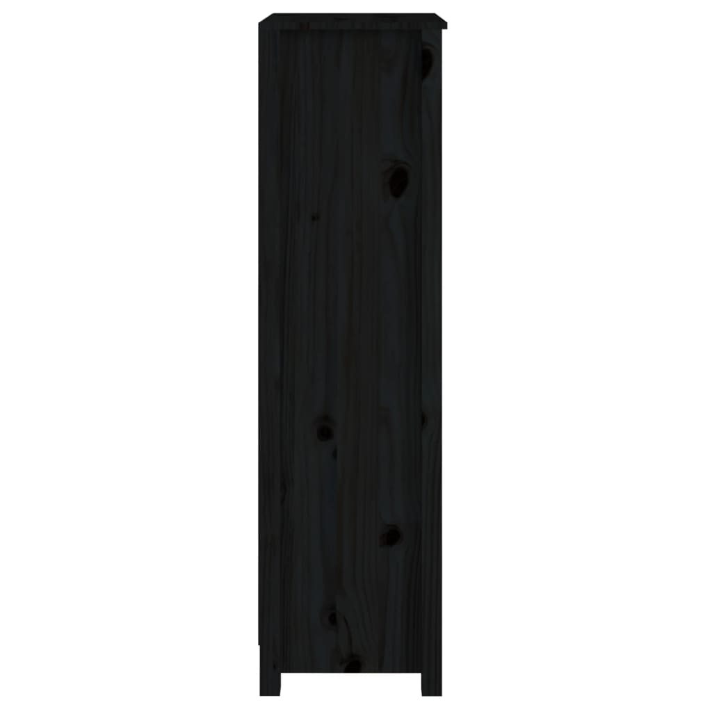 vidaXL Boekenkast 50x35x125,5 cm massief grenenhout zwart