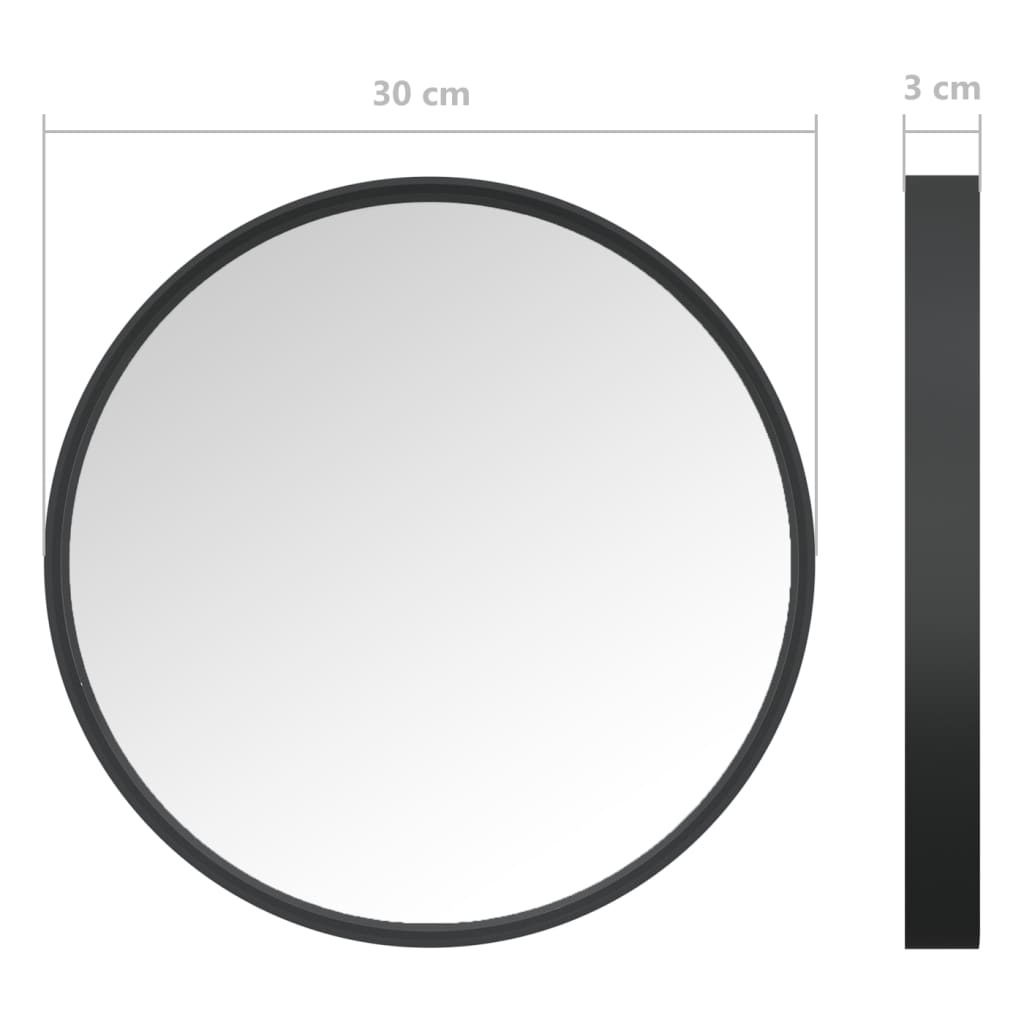 vidaXL Wandspiegel 30 cm zwart
