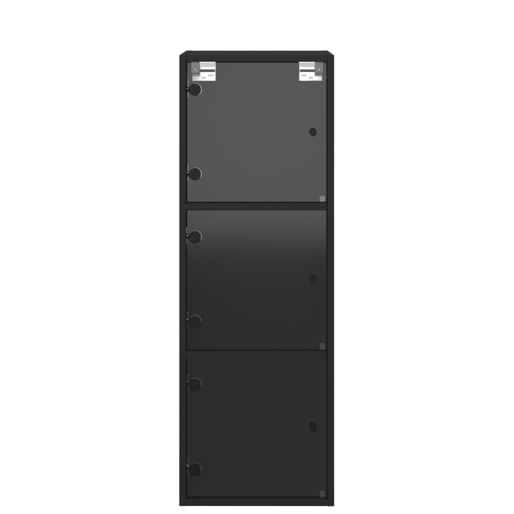 vidaXL Wandkast met glazen deuren 35x37x100 cm zwart