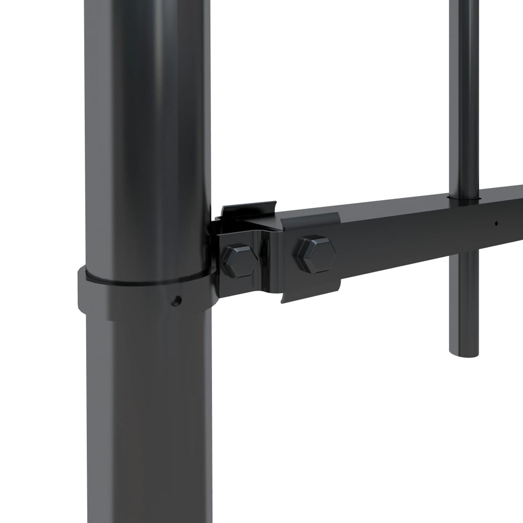 vidaXL Tuinhek met speren bovenkant 8,5x0,8 m staal zwart