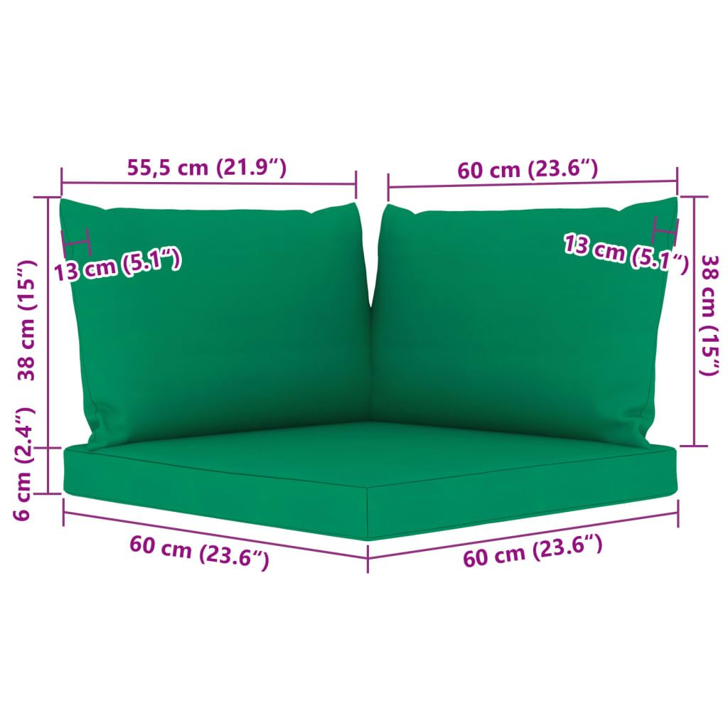 vidaXL 6-delige Loungeset met groene kussens
