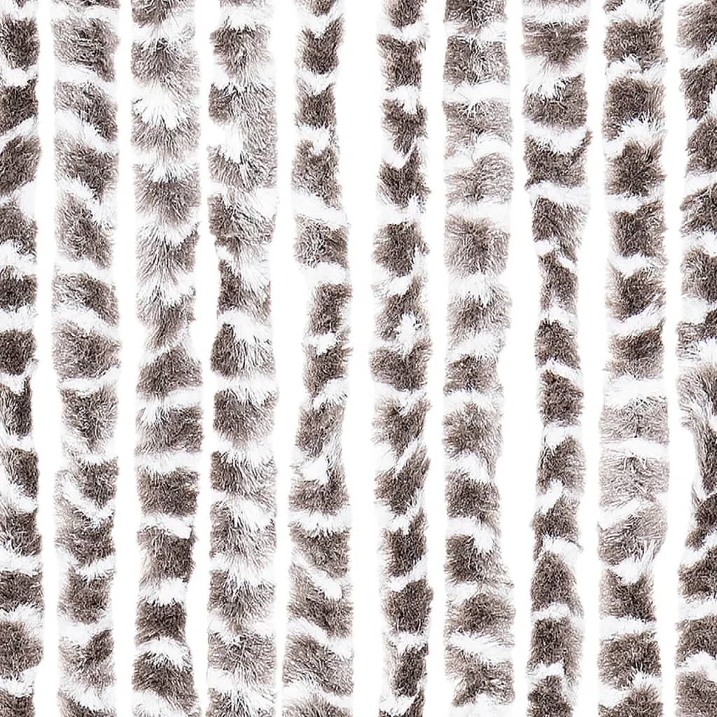 vidaXL Vliegengordijn 100x230 cm chenille taupe en wit