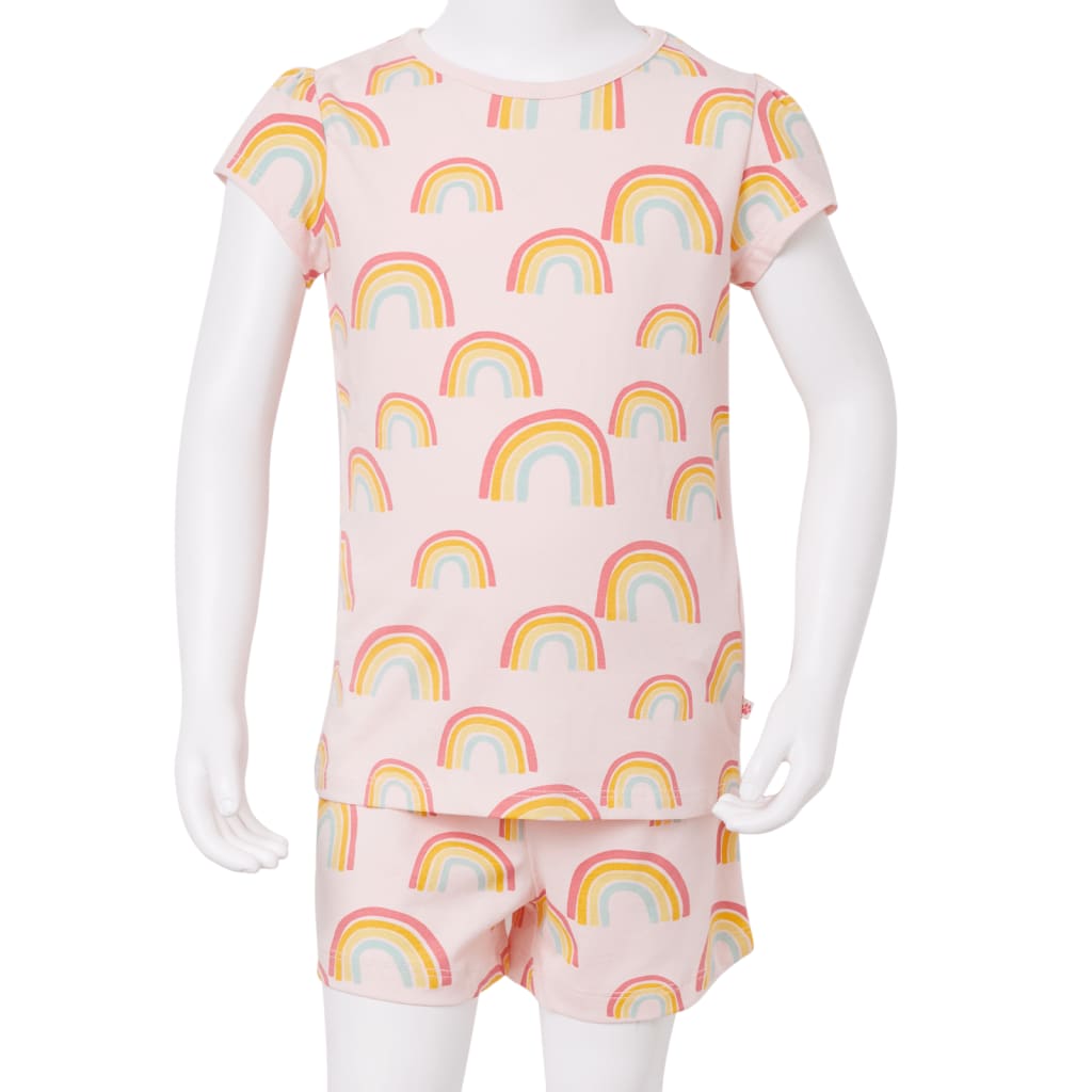 Kinderpyjama met korte mouwen 104 zachtroze