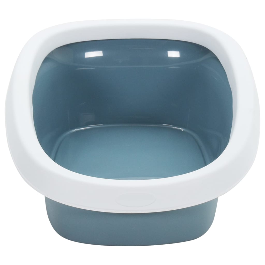 vidaXL Kattenbak 58x39x17 cm polypropeen wit en blauw