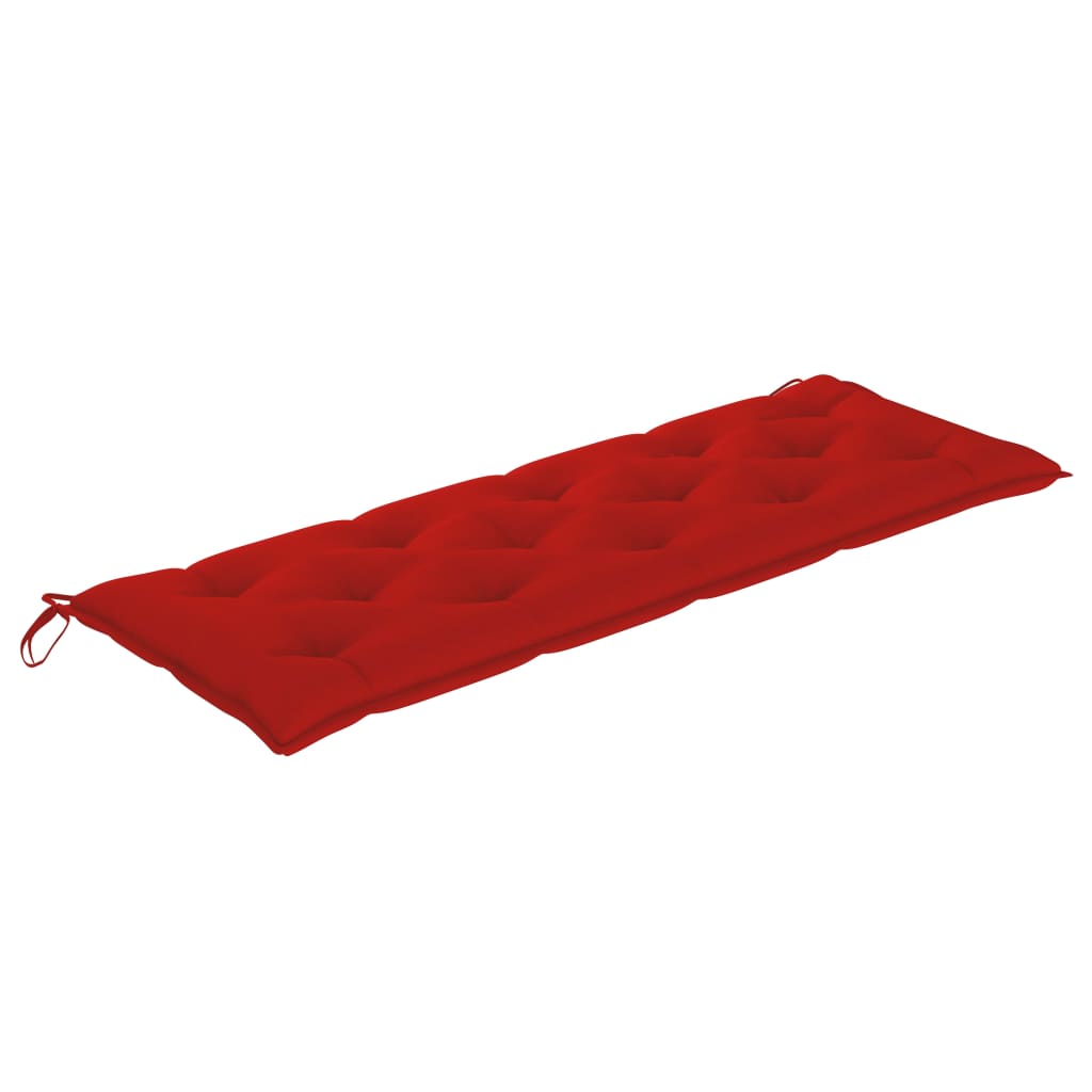 vidaXL Bankje Batavia met rood kussen 150 cm massief teakhout