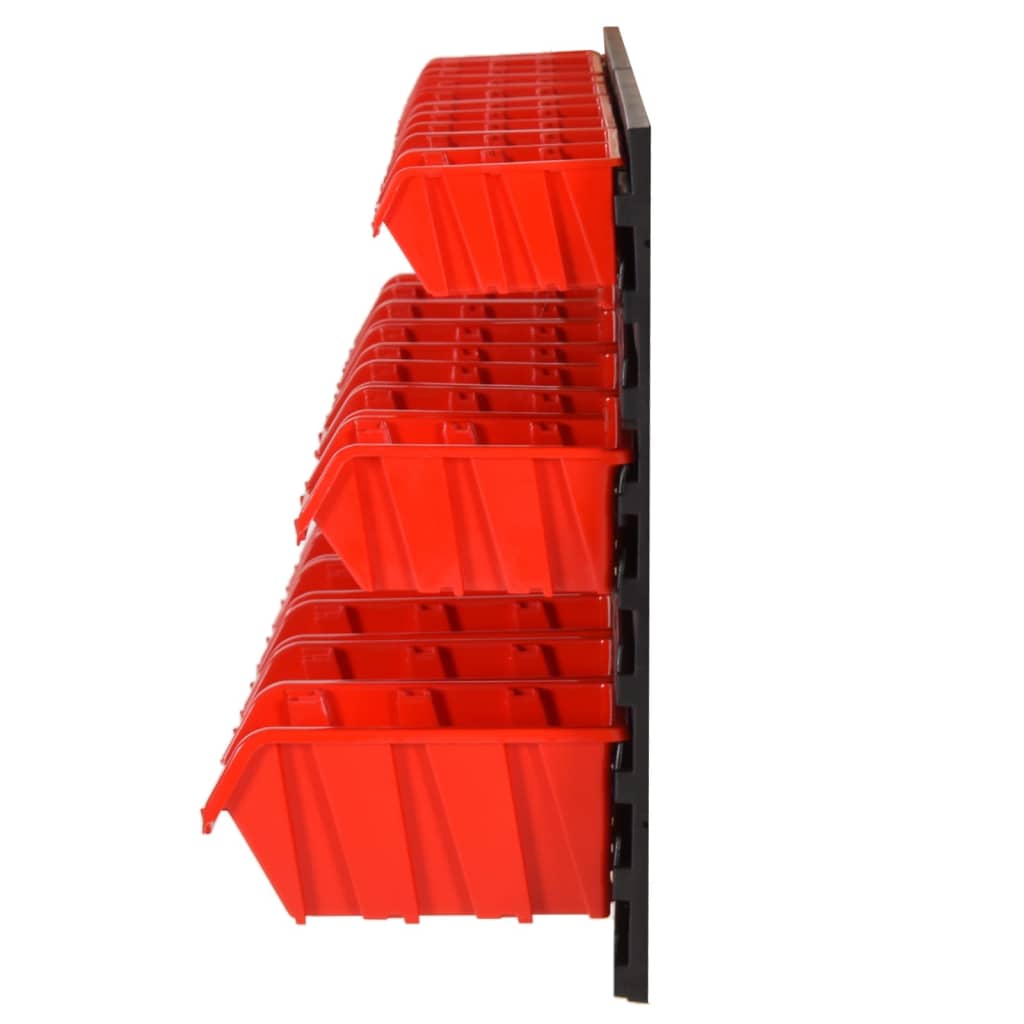 vidaXL 26-delige Sorteersysteemset 77x39 cm polypropeen rood en zwart