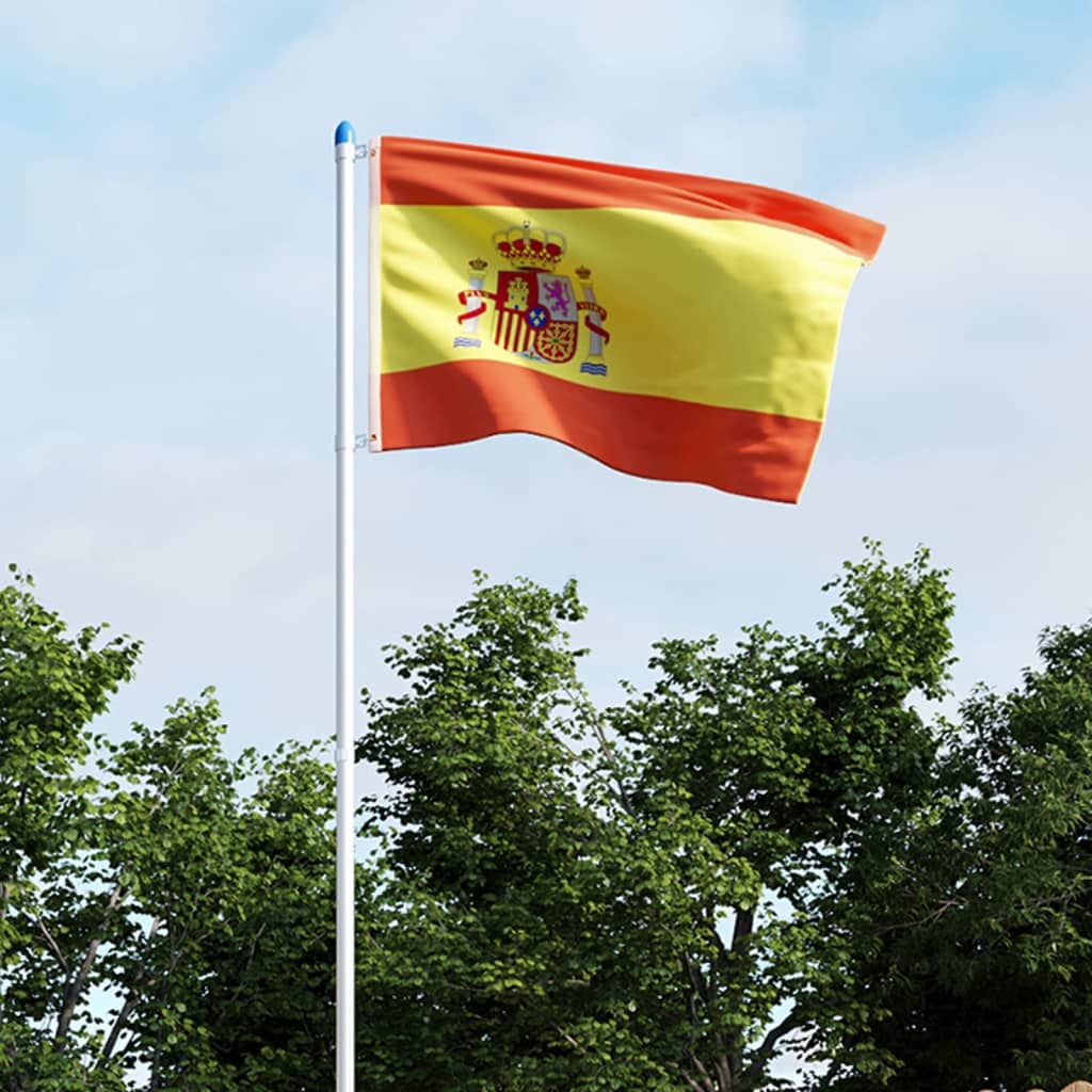 vidaXL Vlag met vlaggenmast Spanje 6 m aluminium