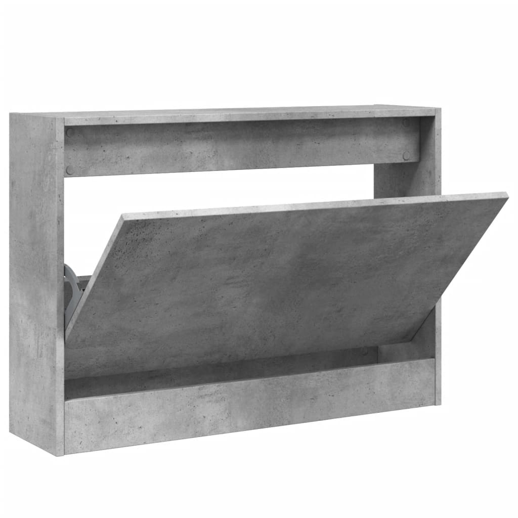 vidaXL Schoenenkast 80x21x57 cm bewerkt hout betongrijs