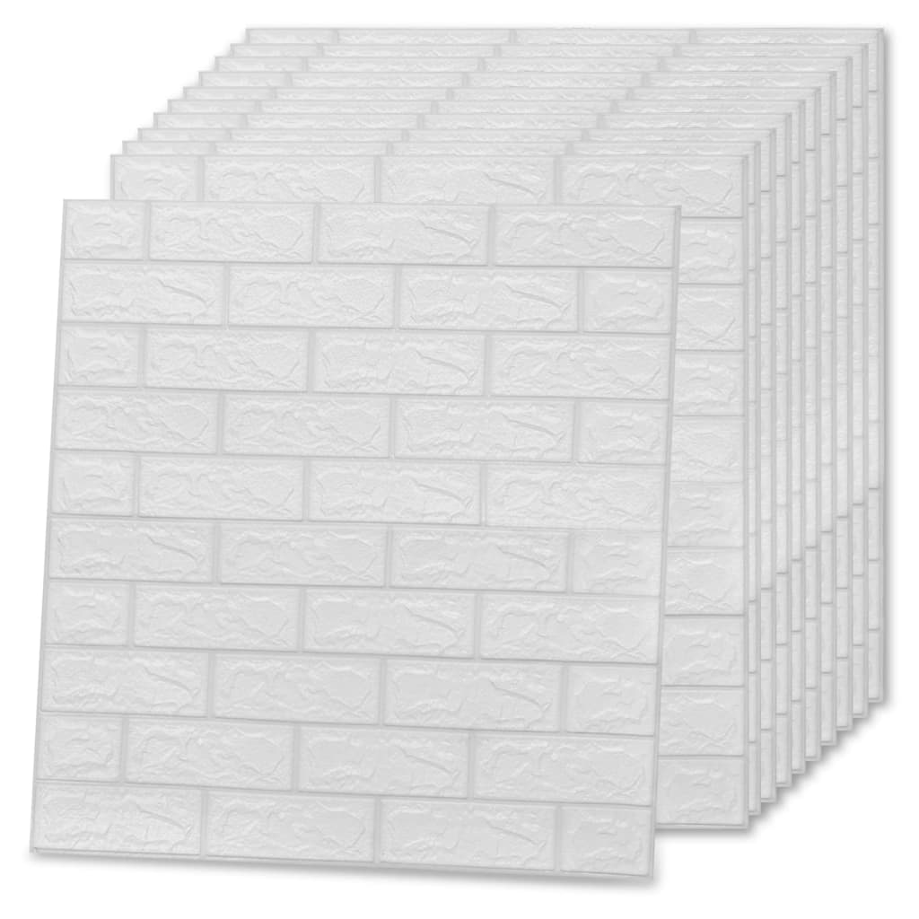 vidaXL 3D-behang zelfklevend 10 st bakstenen wit