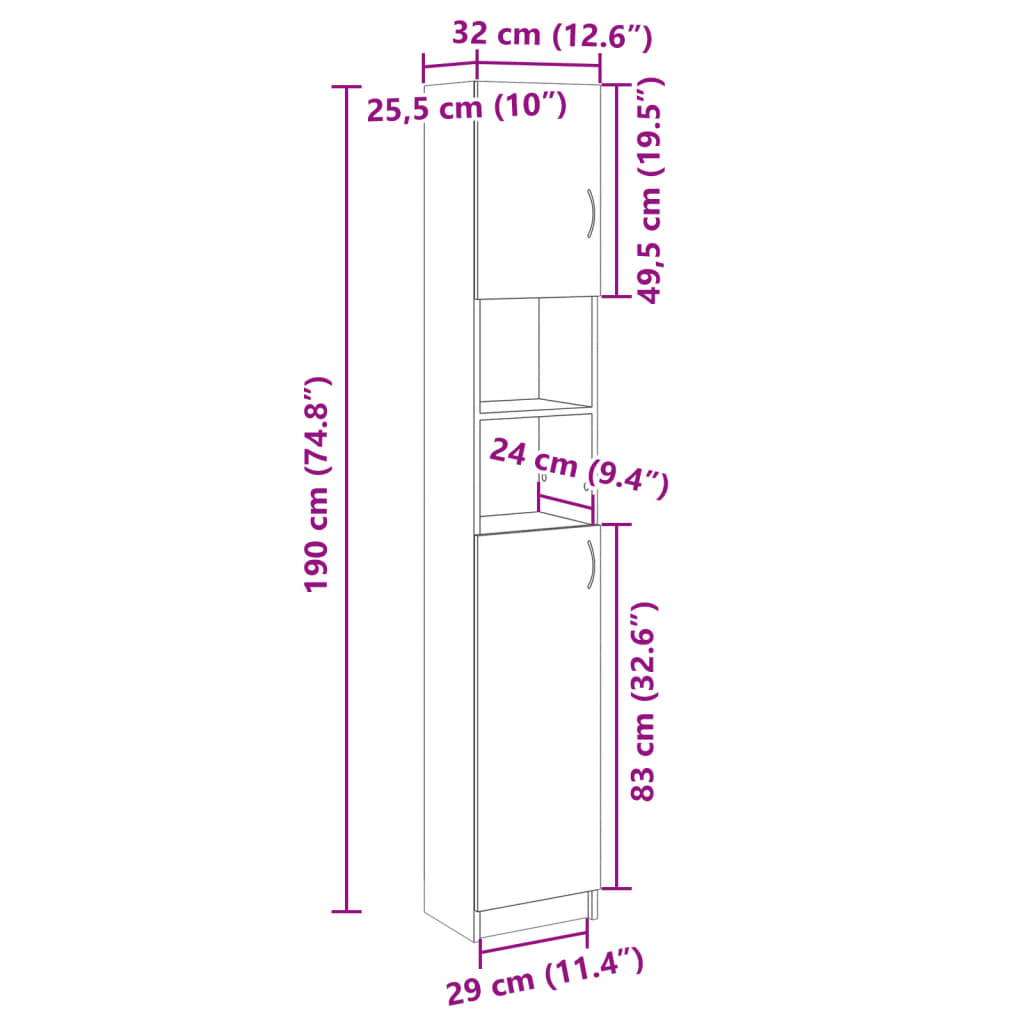 Wandschoenenkasten 2 st 60x18x90 cm spaanplaat sonoma eiken