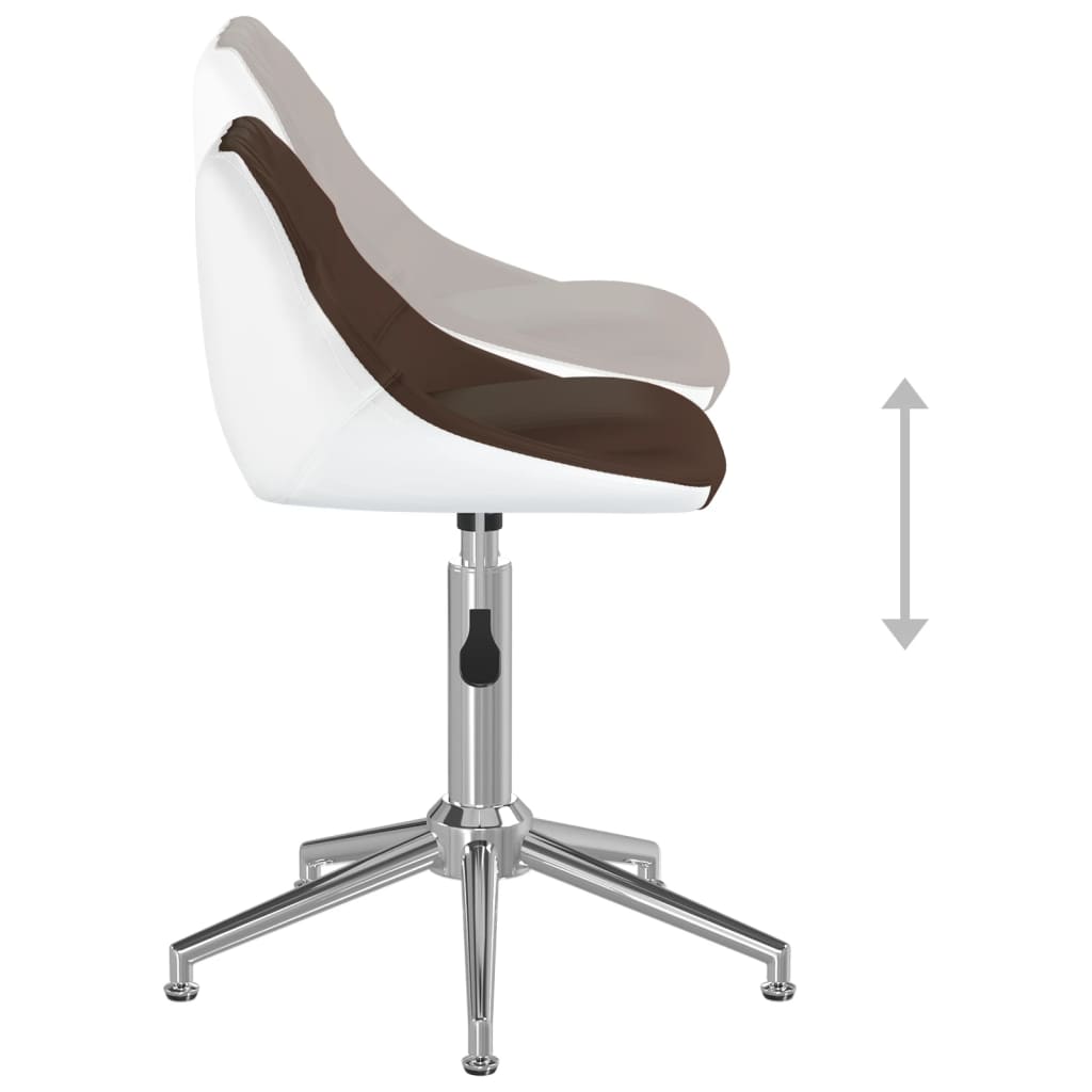 vidaXL Kantoorstoel draaibaar kunstleer bruin en wit