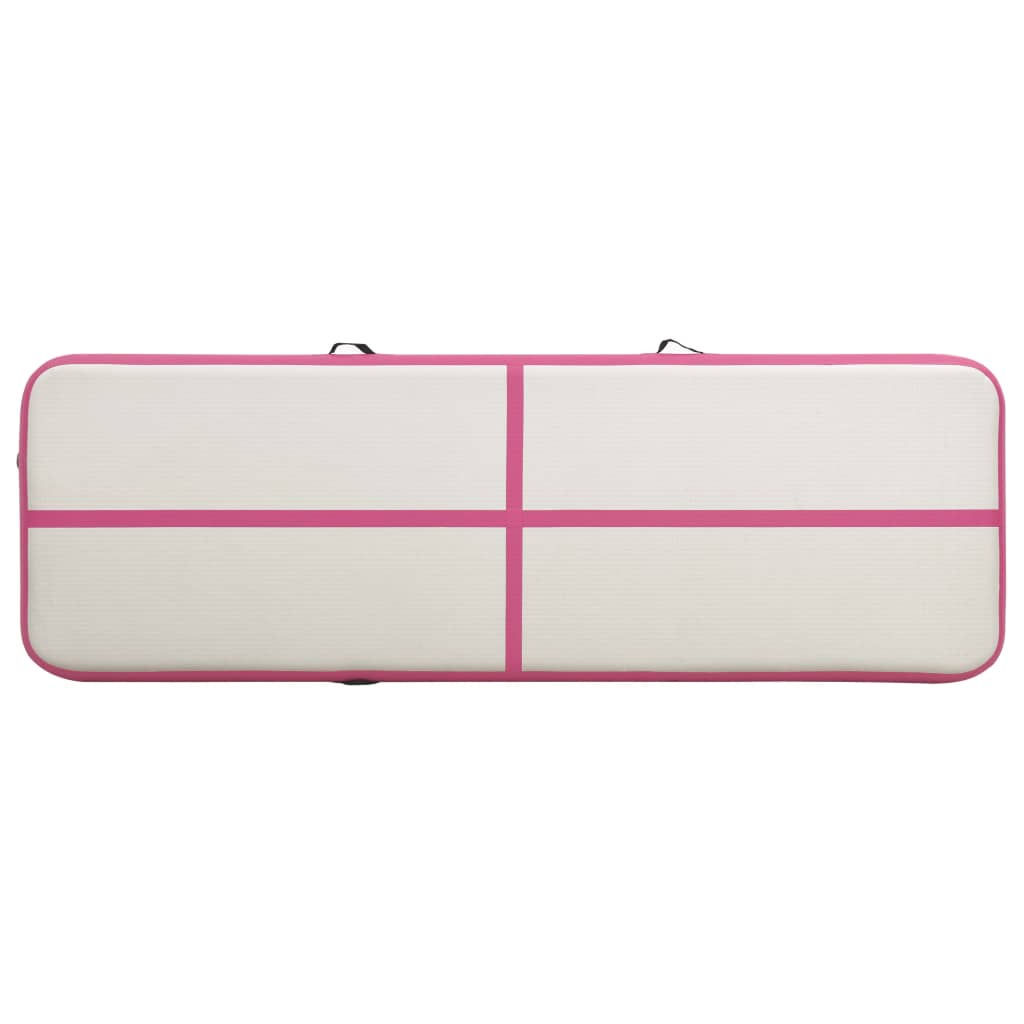 vidaXL Gymnastiekmat met pomp opblaasbaar 300x100x15 cm PVC roze