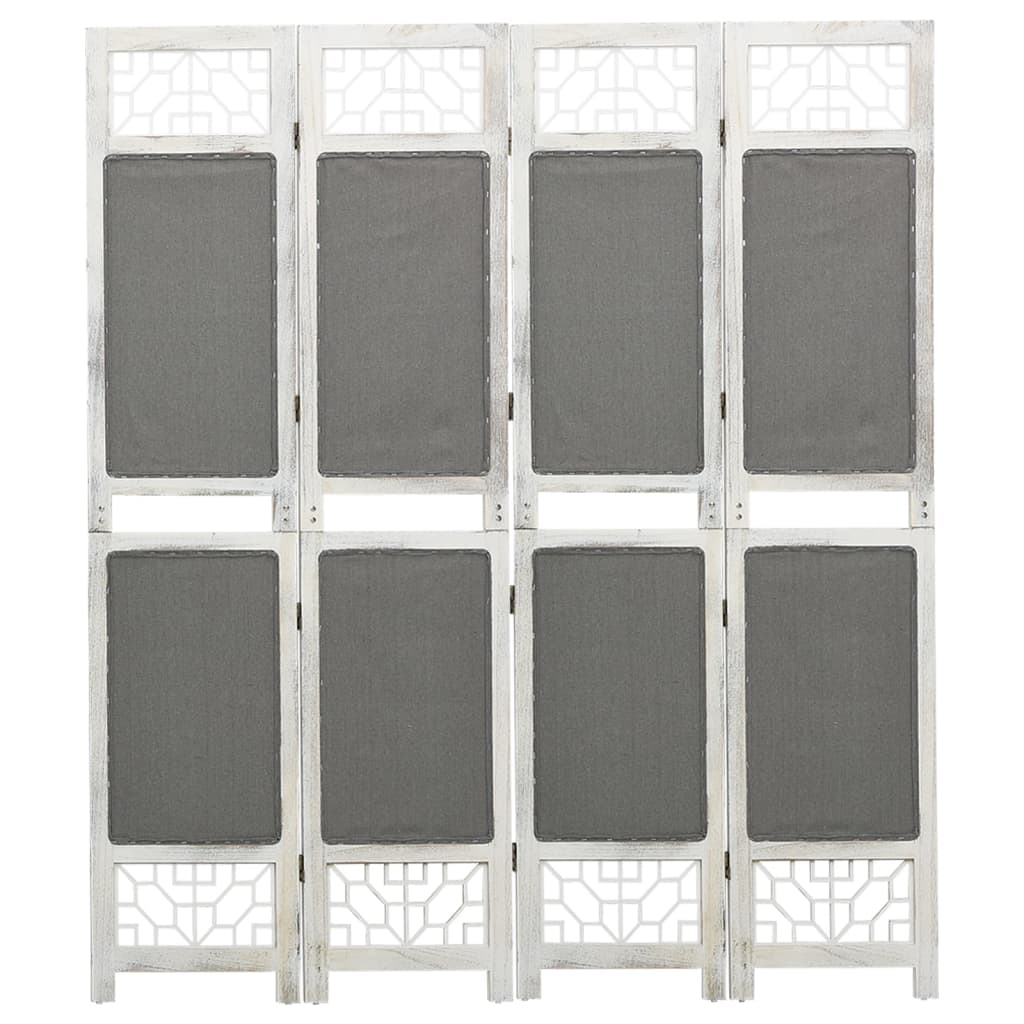 vidaXL Kamerscherm met 4 panelen 140x165 cm stof grijs
