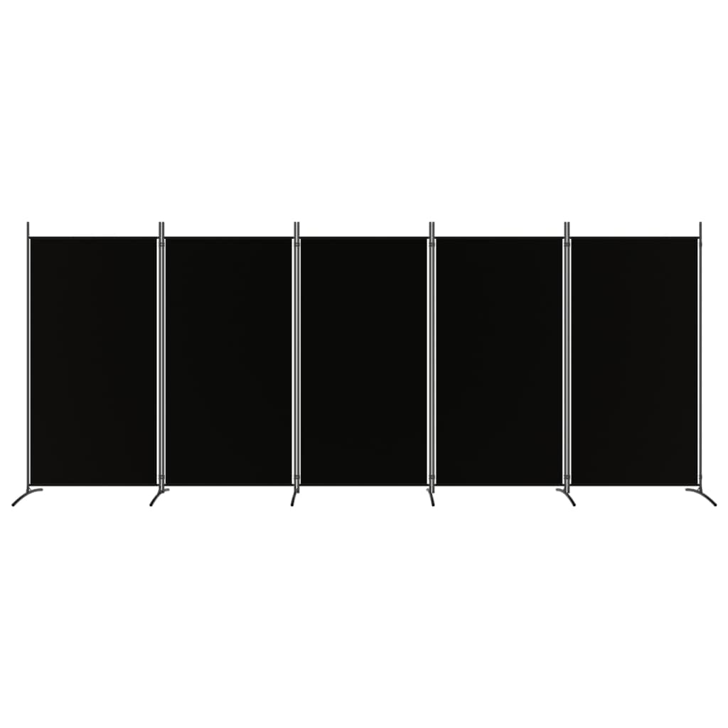 vidaXL Kamerscherm met 5 panelen 433x180 cm stof zwart