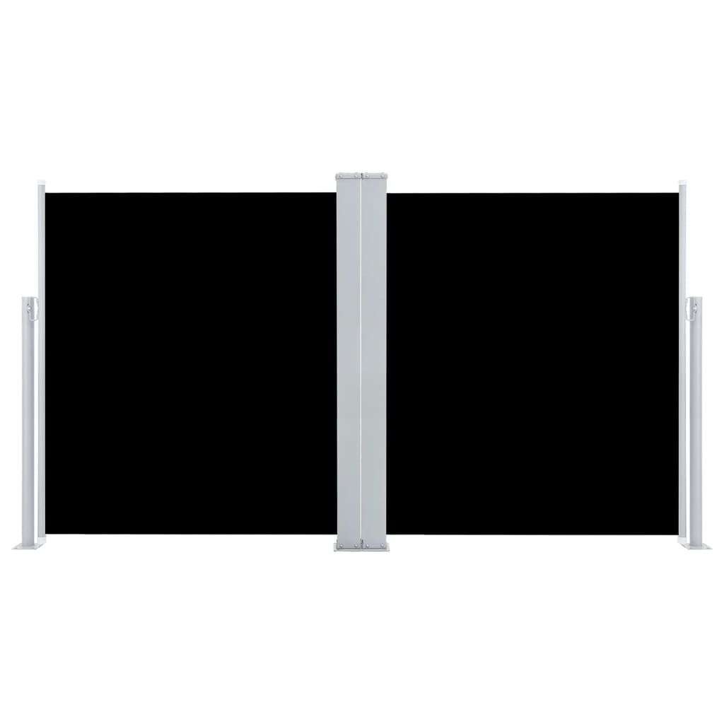 vidaXL Tuinscherm uittrekbaar dubbel 170x600 cm zwart