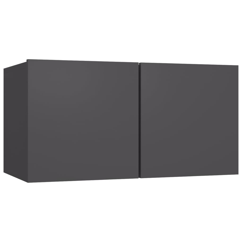 vidaXL 4-delige Tv-meubelset spaanplaat grijs