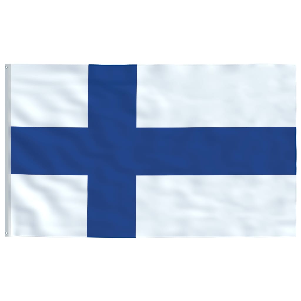 vidaXL Vlag met vlaggenmast Finland 6,2 m aluminium