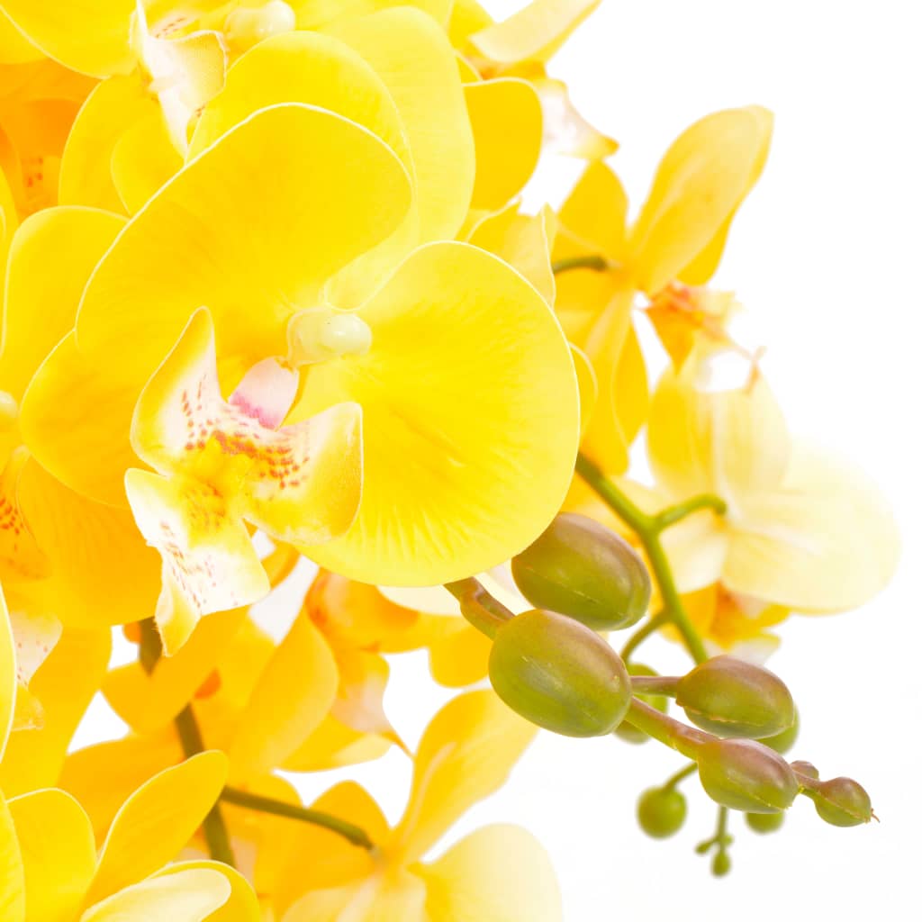 vidaXL Kunstplant met pot orchidee 60 cm geel