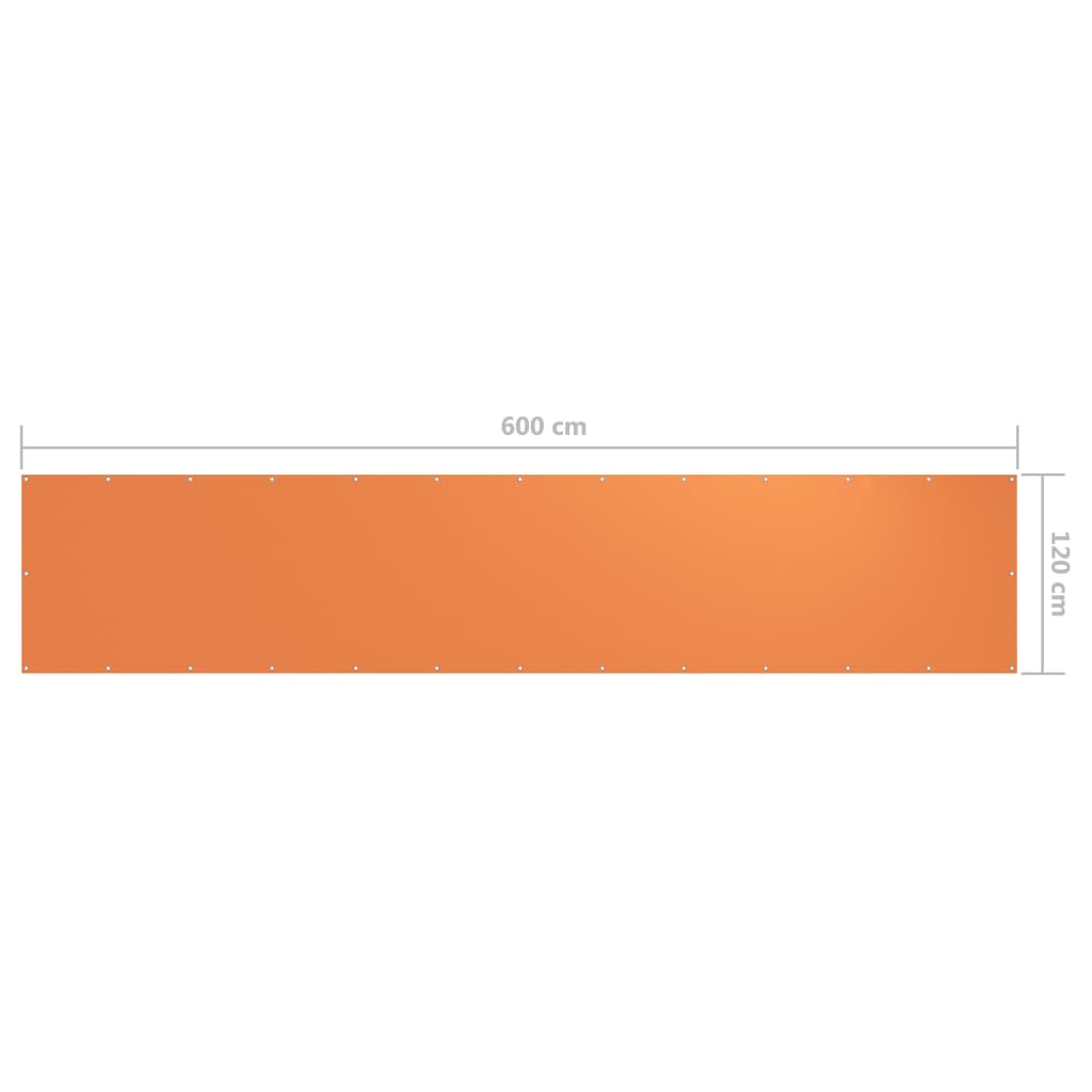 vidaXL Balkonscherm 120x600 cm oxford stof oranje