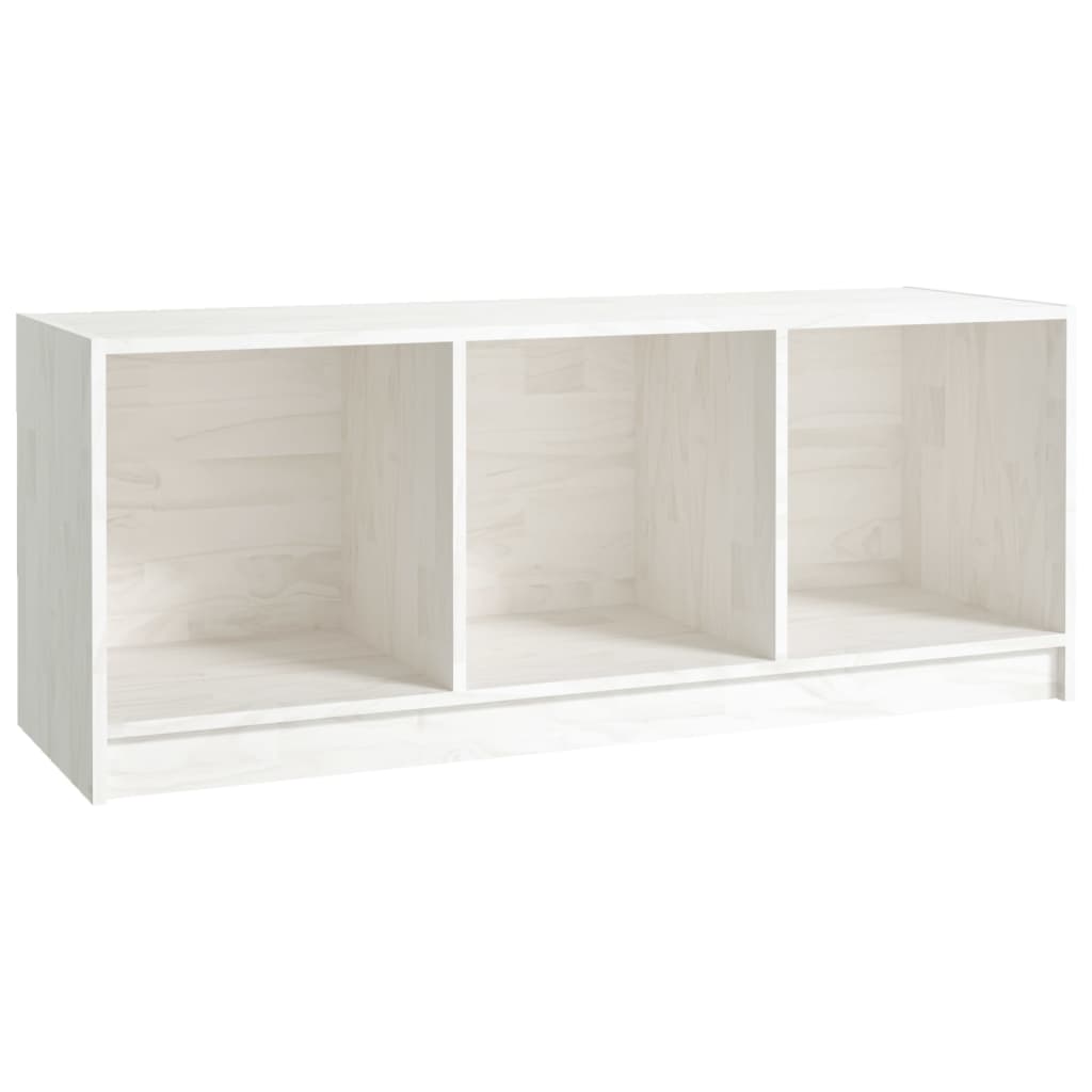 vidaXL Tv-meubel 104x33x41 cm massief grenenhout wit