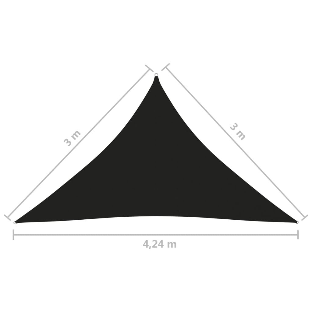 vidaXL Zonnescherm driehoekig 3x3x4,24 m oxford stof zwart