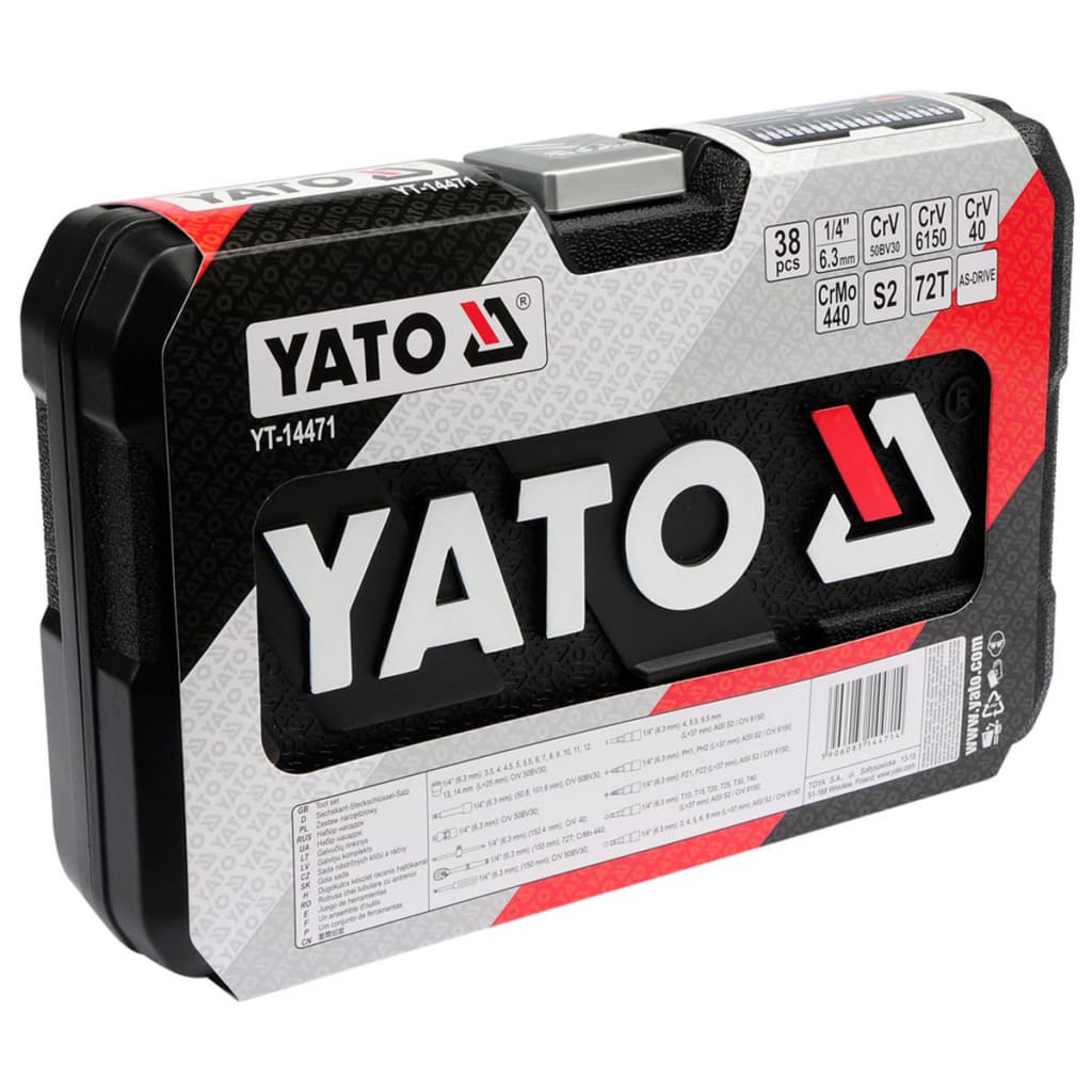 YATO Gereedschapsset 38-delig zwart metaal YT-14471