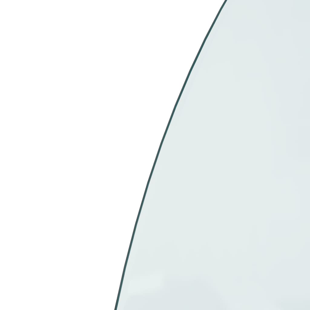 vidaXL Glasplaat voor openhaard half rond 800x600 mm