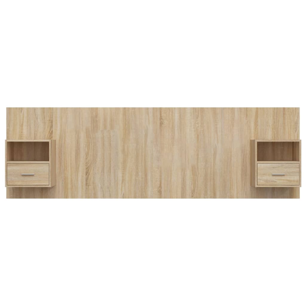 vidaXL Hoofdbord met kastjes bewerkt hout sonoma eikenkleurig
