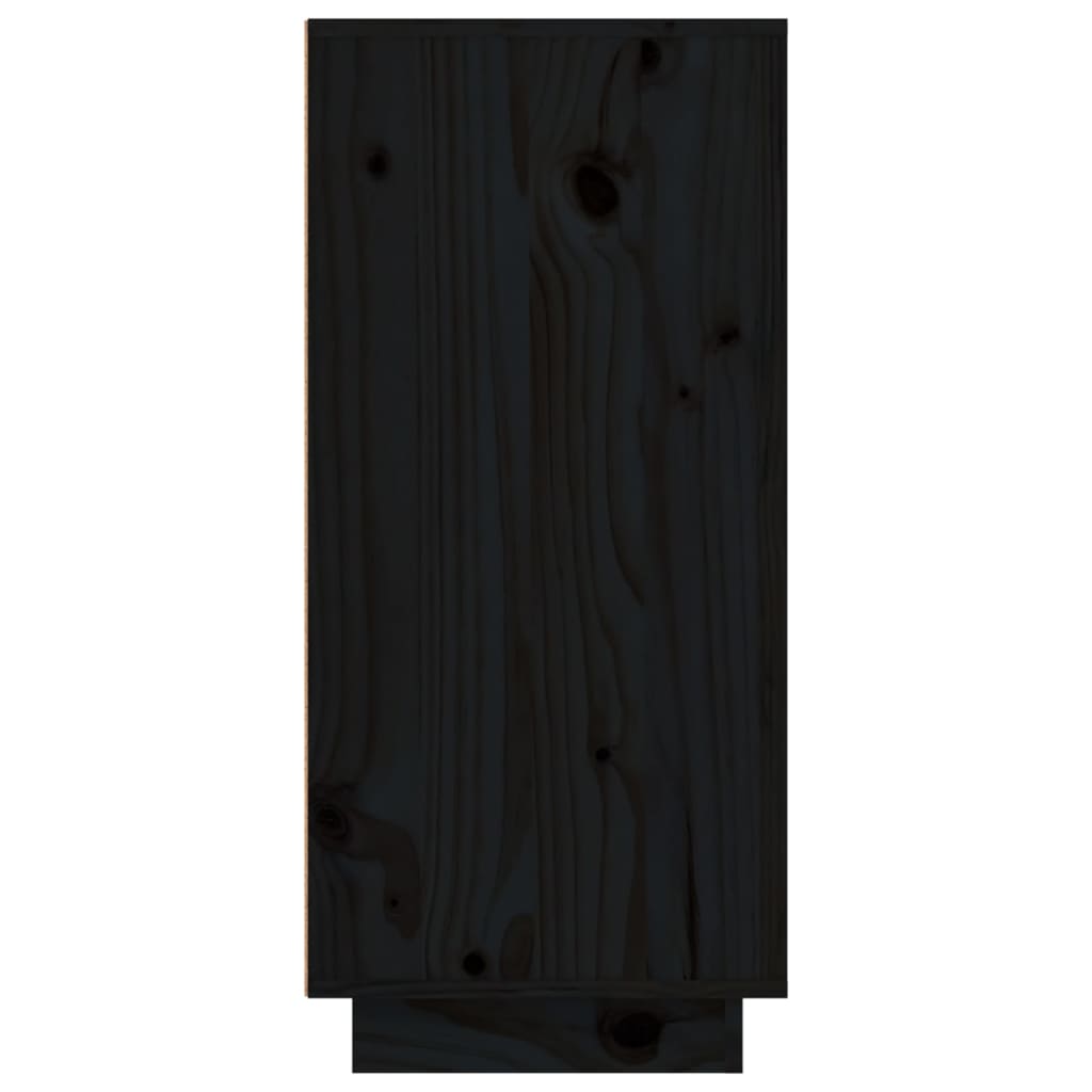 vidaXL Dressoir 111x34x75 cm massief grenenhout zwart
