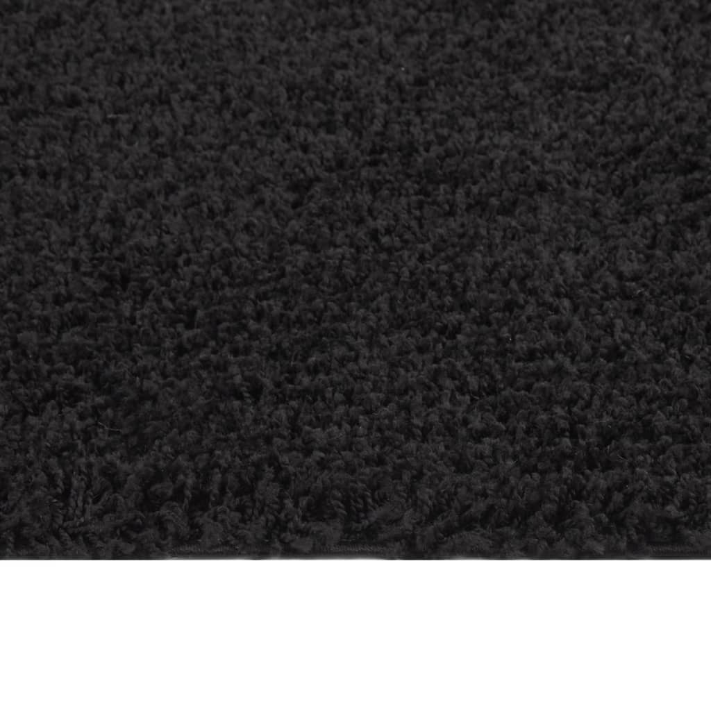 vidaXL Vloerkleed shaggy hoogpolig 200x290 cm zwart