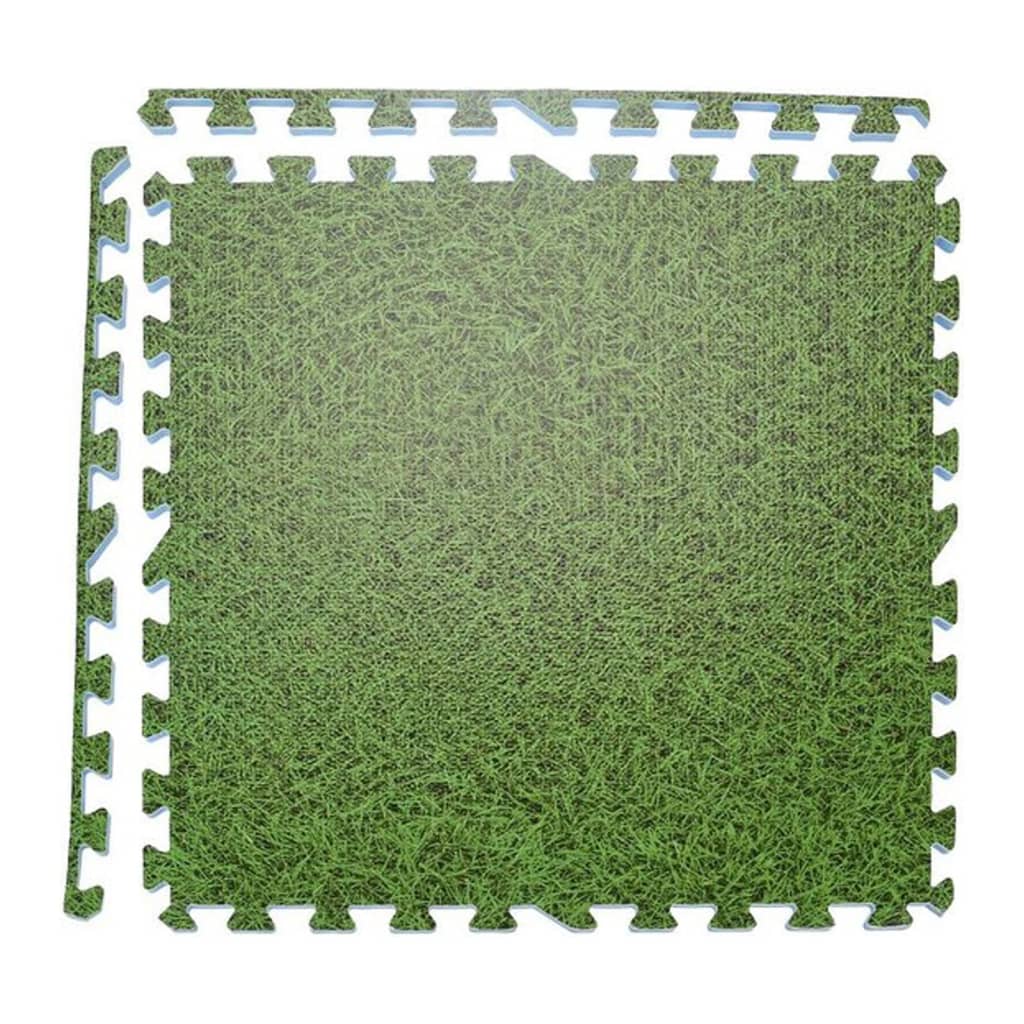XQ Max Vloermatset 4 st tegels grasprint groen
