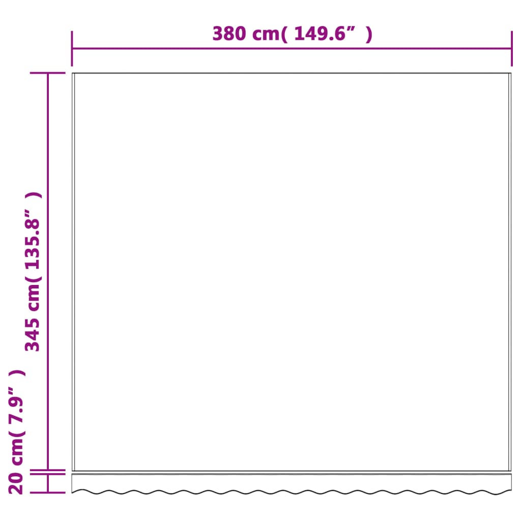vidaXL Vervangingsdoek voor luifel gestreept 4x3,5 m meerkleurig