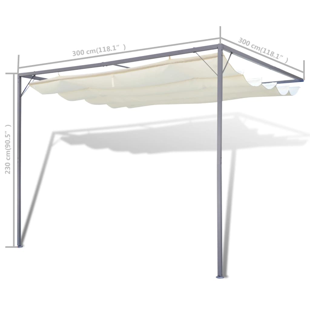 vidaXL Tuinwandprieel met uittrekbaar dak 3x3x2,3 m