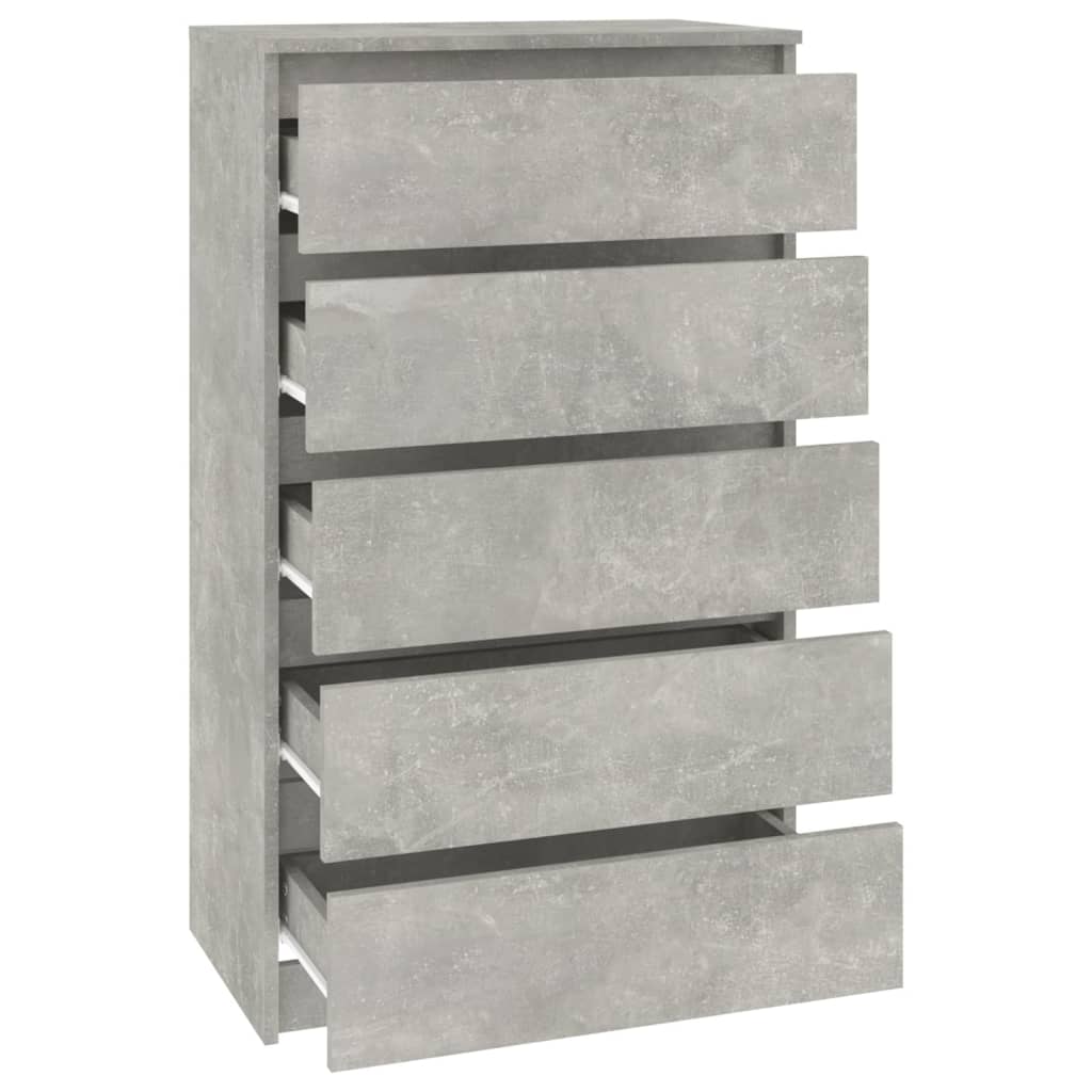 vidaXL Ladekast 60x36x103 cm bewerkt hout betongrijs