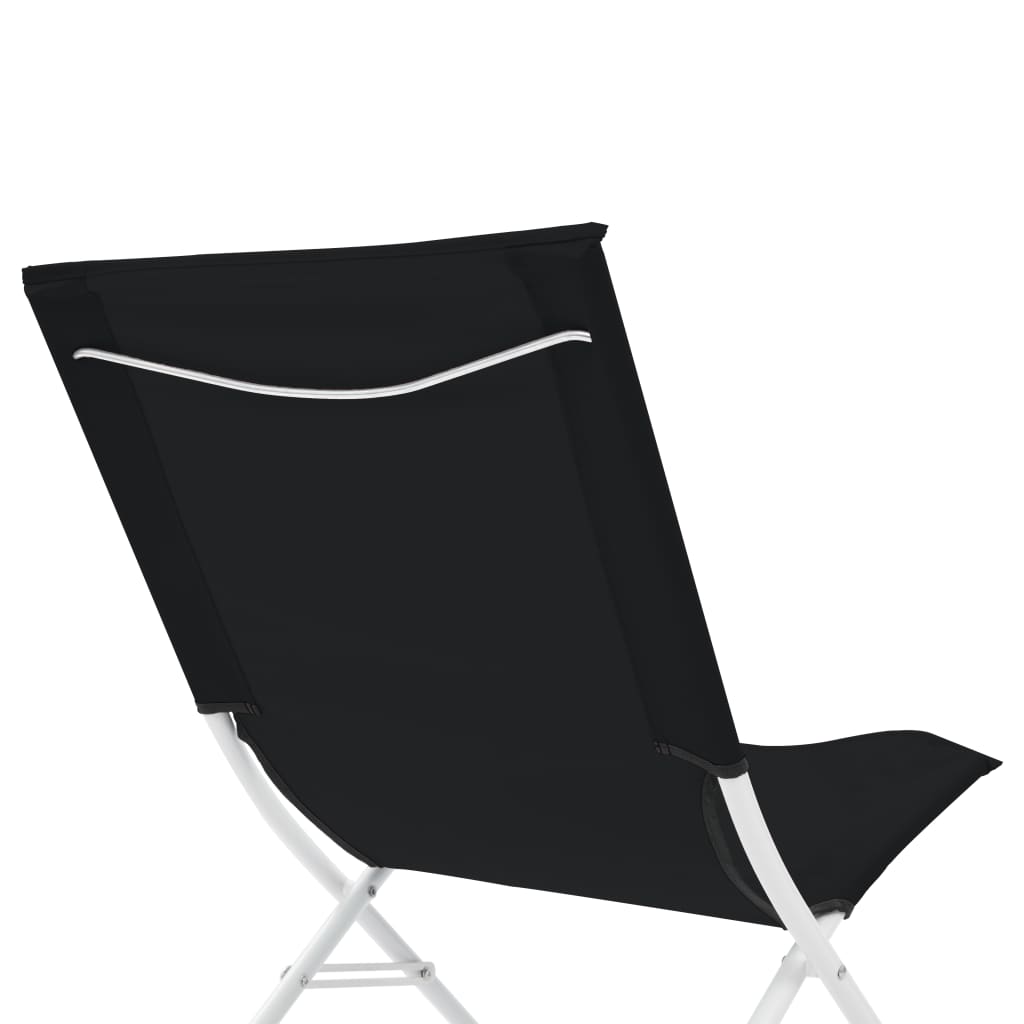 vidaXL Strandstoelen 2 st inklapbaar zwart