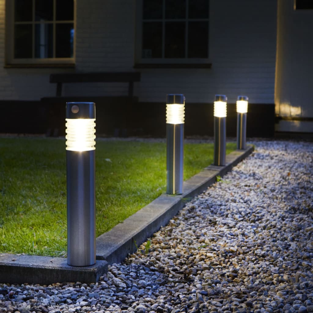Luxform Tuinlamp Arizona PIR met bewegingssensor solar LED zilverkleur